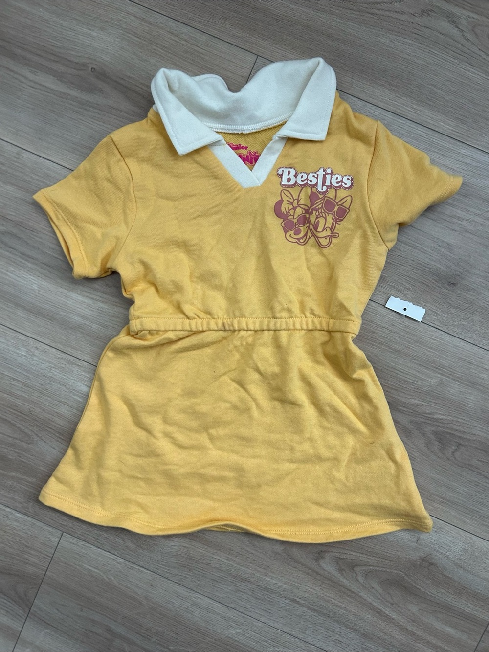 Yellow "Besties" Collared Dress Top